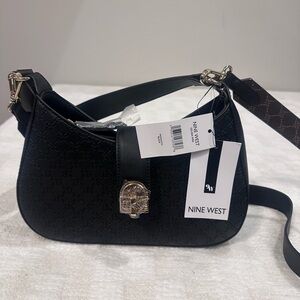 Nine West Embossed Black Shoulder Bag